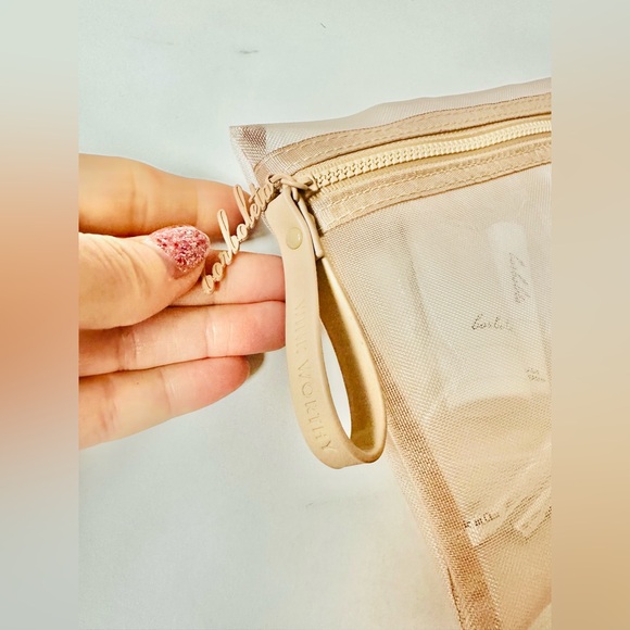 BORBOLETA Mesh Zip Travel Pouch with Travel Size Products, Beige - Picture 14 of 15